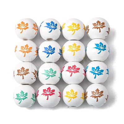 70pcs 7 Colors Theaceae Wood Beads WOOD-PH0001-63-1