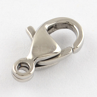 Tarnish Resistant Polished 304 Stainless Steel Lobster Claw Clasps STAS-R072-42A-1
