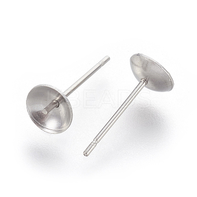 Non-Tarnish Stainless Steel Stud Earring Findings LS-STAS-F186-02P-6mm-1