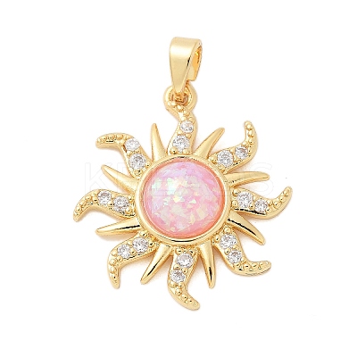 Brass Micro Pave Cubic Zirconia Pendants X-KK-S507-09B-G-1