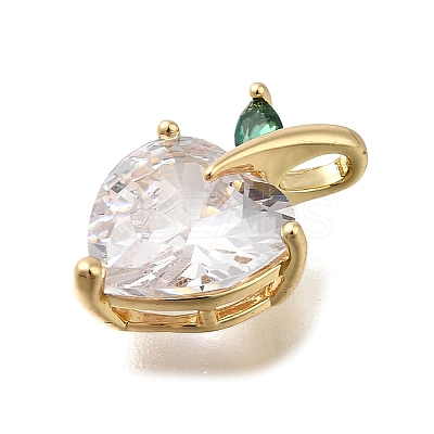 Brass Pave Clear Cubic Zirconia Charms KK-Q048-21G-1