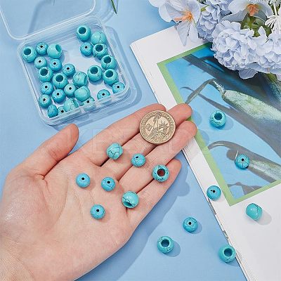 40Pcs 2 Styles Synthetic Turquoise European Beads G-PH0002-56-1