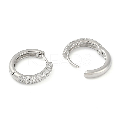 Rack Plating Ring Brass Micro Pave Cubic Zirconia Hoop Earrings EJEW-Z059-12P-01-1