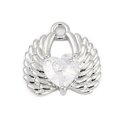 Brass Micro Pave Cubic Zirconia Charms LS-ZIRC-P122-01B-P01-1
