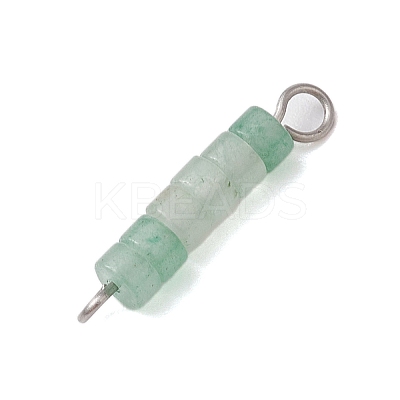 7Pcs 7 Styles Chakra Natural Mixed Gemstone Disc Beaded Connector Charms PALLOY-JF02744-1