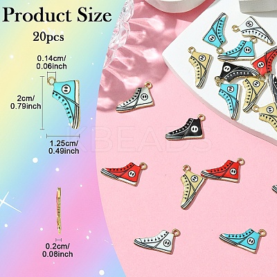 20Pcs 5 Colors Alloy Enamel Pendants ENAM-YW0004-52-1