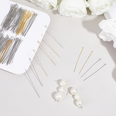 600Pcs 6 Styles 304 Stainless Steel Flat Head & Ball Head & Eye Pins STAS-ME0003-14-1