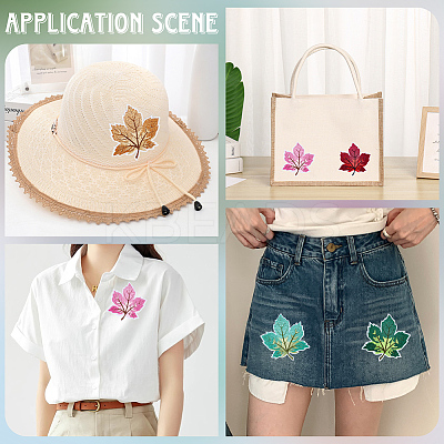 9Pcs Leaf Computerized Embroidery Cloth Iron on/Sew on Patches PATC-WH20006-007-1