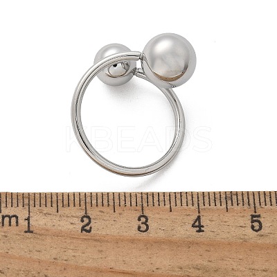 304 Stainless Steel Round Cuff Rings for Women RJEW-A063-01E-P-1