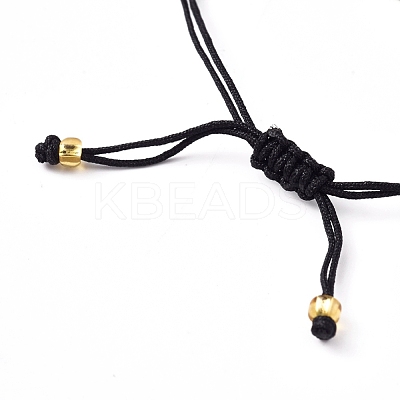 Adjustable Glass Seed Beads Braided Bead Bracelets for Valentine's Day BJEW-D442-19-1