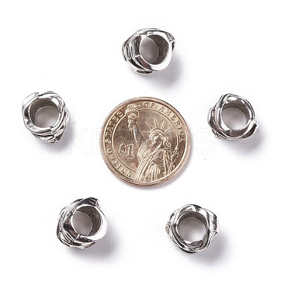 Tibetan Style Alloy Tube Barrel Beads TIBEB-LF11253YKG-AS-LF-1