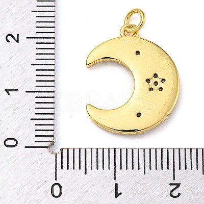 Rack Plating Brass Micro Pave Clear Cubic Zirconia Pendants KK-Z063-31G-1