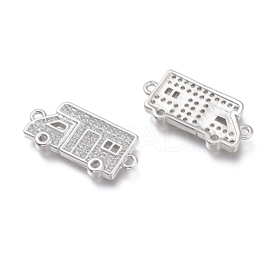 Brass Micro Pave Clear Cubic Zirconia Links ZIRC-A012-04P-1