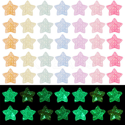 50Pcs Luminous Transparent Acrylic Beads LACR-TA0001-08-1