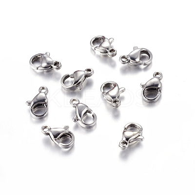 Tarnish Resistant 304 Stainless Steel Lobster Claw Clasps STAS-AB10-1