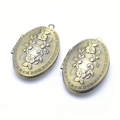 Brass Locket Pendants KK-F717-16AB-NR-1
