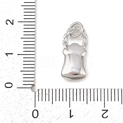 Brass Micro Pave Clear Cubic Zirconia Pendants KK-G544-08P-02-1