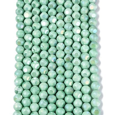 Ombre Effect Dyed Electroplate Opaque Glass Beads Strands EGLA-Q130-01A-09-1