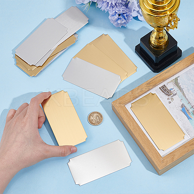 20Pcs 2 Colors Self-adhesive 201 Stainless Steel Type Business Cards AJEW-UN0002-30B-1