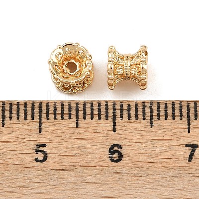 Brass Double Bead Caps KK-K407-42G-1