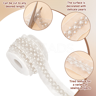Grenadine Mesh Lace Trim with Plastic Pearl OCOR-BC0007-32A-1