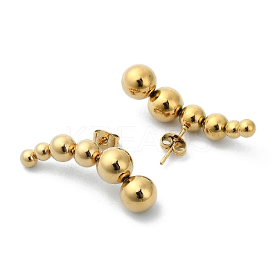 Ion Plating(IP) 304 Stainless Steel Stud Earrings EJEW-G375-08G-1