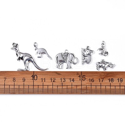 Terrestrial Animals Metal Charms Tibetan Style Alloy Pendants TIBEP-X0185-90AS-LF-1