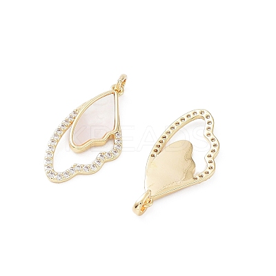 Rack Plating Brass Shell Pendants KK-A183-40G-1