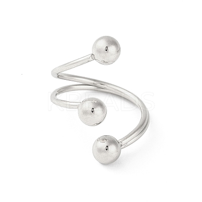 Non-Tarnish 304 Stainless Steel Round Open Cuff Rings RJEW-S418-05P-1