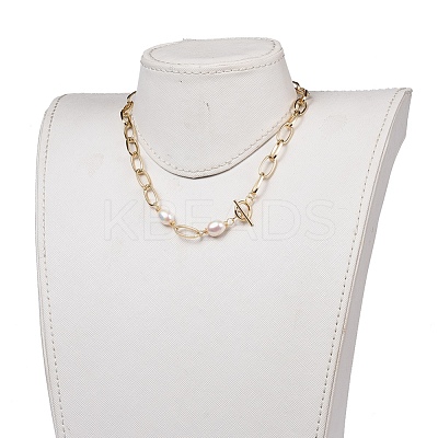 Aluminium Paperclip Chain Necklaces X-NJEW-JN02865-1