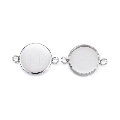 Non-Tarnish 304 Stainless Steel Cabochon Connector Settings A-STAS-G127-14-12mm-P-1