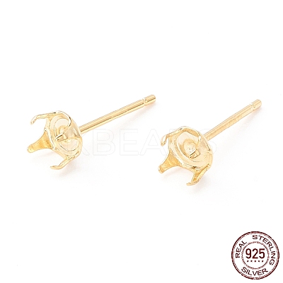 925 Sterling Silver Post Stud Earring Settings STER-P047-06B-G-1