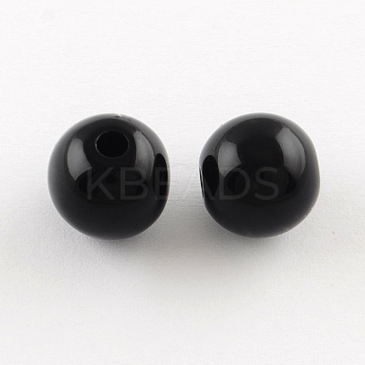 Round Opaque Acrylic Beads SACR-R865-8mm-01-1