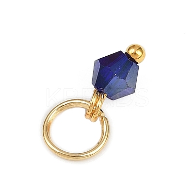 40Pcs 8 Colors Glass Charms PALLOY-JF04213-01-1