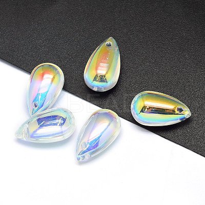 Transparent Glass Charms GLAA-H016-11K-1-1