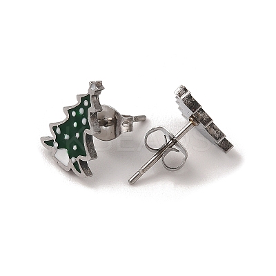 3 Pairs 3 Styles Christmas 304 Stainless Steel Hoop & Studs Earrings Set for Women EJEW-K279-12C-P-1