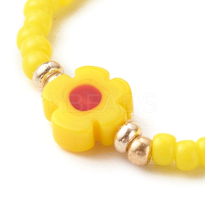 Handmade Baking Paint Glass Seed Beads Stretch Rings RJEW-JR00372-1
