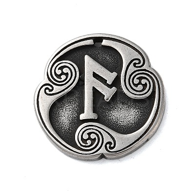 Rune Letters Alloy Pendants PALLOY-S193-01AS-04-1