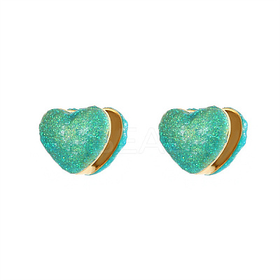 Heart Shape Golden 304 Stainless Steel Hoop Earrings TZ8486-1-1