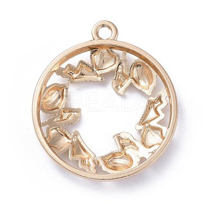 Zinc Alloy Open Back Bezel Pendants PALLOY-E577-23KCG-1