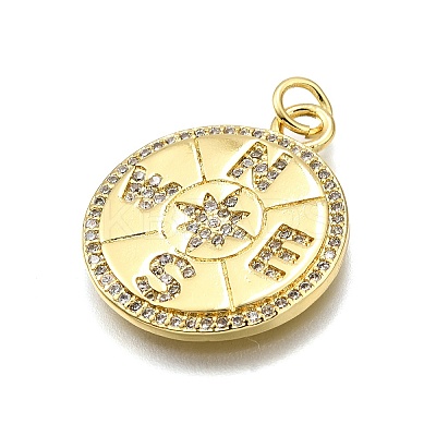 Rack Plating Brass Micro Pave Cubic Zirconia Pendants KK-K401-60A-G-1