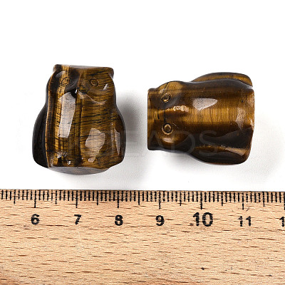 Natural Tiger Eye Owl Display Decorations G-N345-04F-1