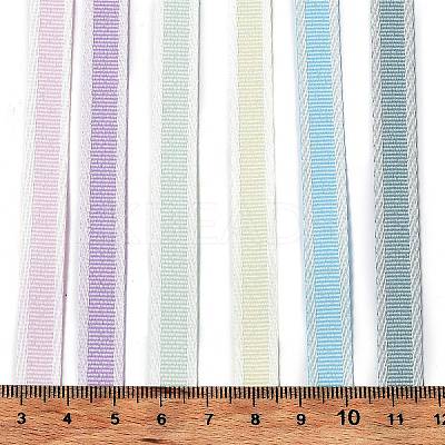 18 Yards 6 Colors Polyester Stripe Ribbon SRIB-C001-B09-1