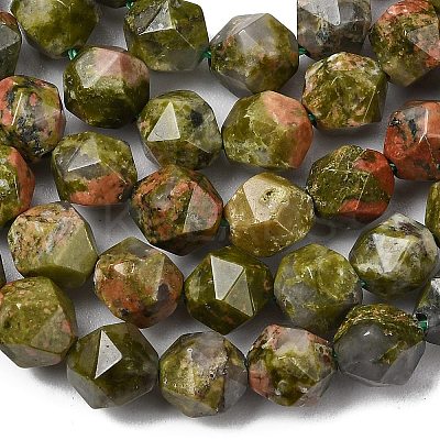 Natural Unakite Beads Strands G-Z119-A31-01-1