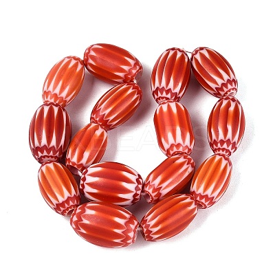 Handmade Millefiori Glass Barrel Beads LA-N002-15F-1