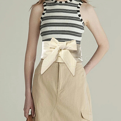 Bowknot PU Leather Wrap Around Waist Bands AJEW-WH20033-042F-1