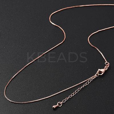 Brass Box Chain Necklaces for Women NJEW-D302-42RG-1