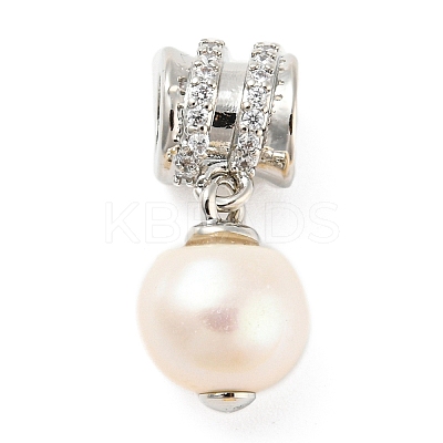 Rack Plating Brass Micro Pave Clear Cubic Zirconia Pendants KK-M258-11P-1
