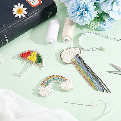 3Pcs 3 Style Rainbow Non Woven Fabric Ornament Accessories PATC-FG0001-17-1