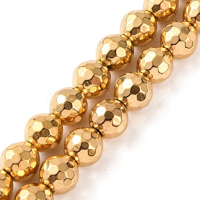 Electroplated Synthetic Non-magnetic Hematite Beads Strands G-H027-B01-04-1